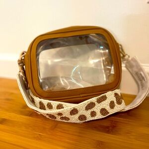 Clear Crossbody with Glass Beaded Strap